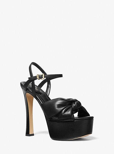 michael kors elana|Elena Leather Platform Sandal .